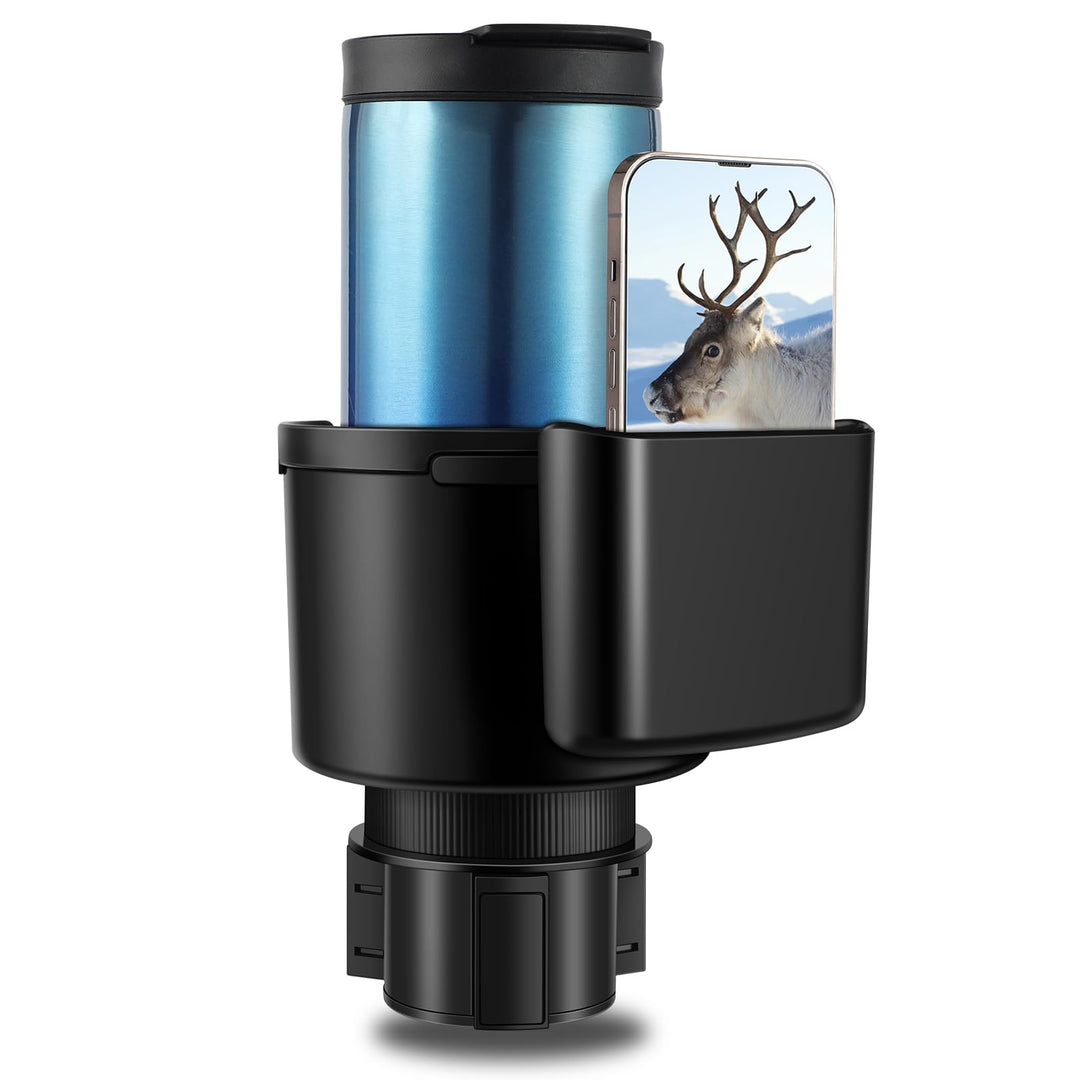 Devonszs Car Cup Holder Expander Adapter (Adjustable) with Phone Holder Holds Most Car Cup Holder and Phones, Compatible with Large 32/40 oz Bottles, Big Drinks, Mugs
