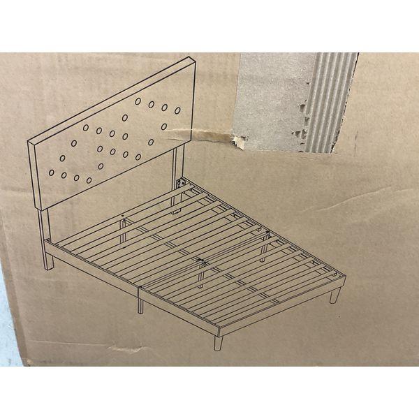 Modern Bed Frame - Platform Bed, Upholstered Headboard Retail $193.99