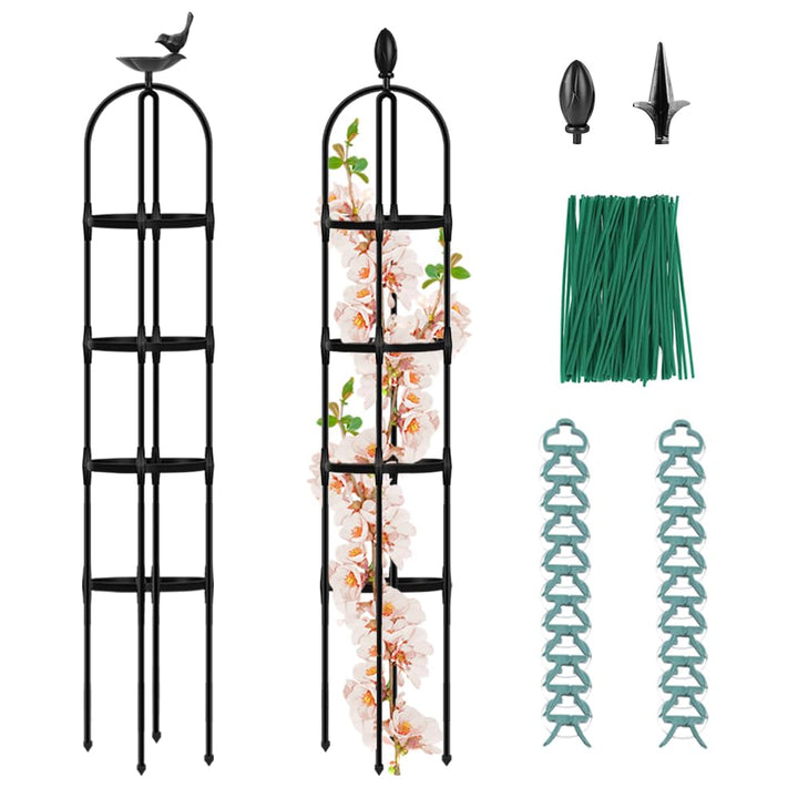April'sWorld Garden Obelisk Trellis for Climbing Plants Outdoor, A Versatile Plant Stand for Vines, Roses, and Garden Vegetables (6FT, 2pcs)