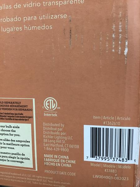 allen + roth Vallymede, 2-Light Vanity Bar, Brushed Nickel Finish, Clear Glass Shades Retail $70.00