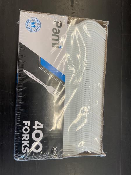 PAMI Medium-Weight Disposable Plastic Forks [400-Pack] - Bulk White Plastic Silverware For Parties, Weddings, Catering Food Stands, Takeaway Orders & More- Sturdy Single-Use Partyware Forks Retail $11.99