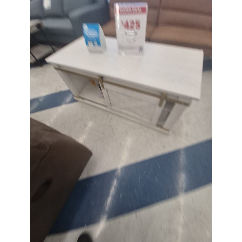 Furniture of America  Coffee Table - White, Sliding Door, Storage Drawer