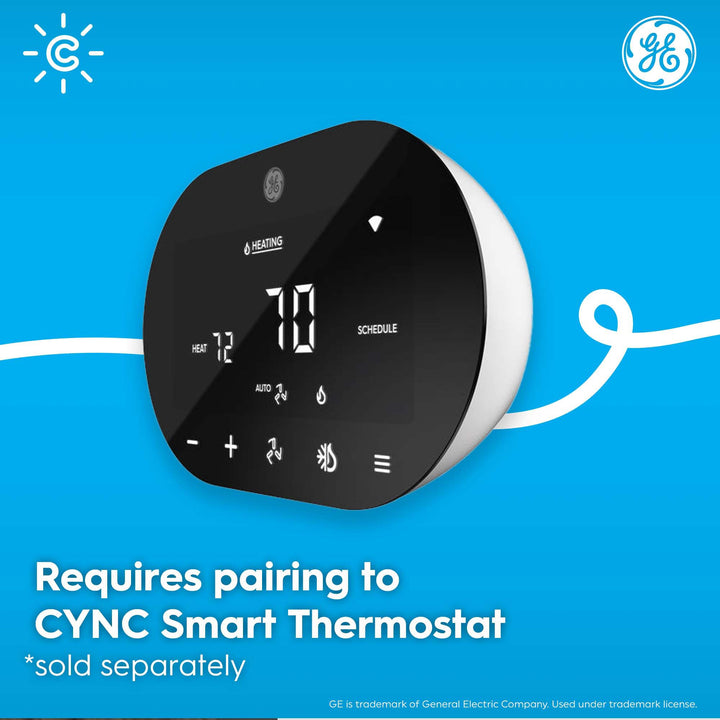 GE Cync Smart Temperature Sensor, Works with Cync Smart Thermostat (Required and Sold Separately) to Reduce Hot and Cold Spots, Easy Mounting and DIY Installation, White