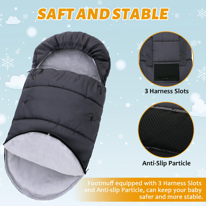 LAT Winter Warm Stroller Footmuff 30 * 18 in Universal Baby Stroller Bunting Bag Toddler Stroller Sleeping Bag Sack Baby Car Seat & Carrier Cover, Winter Baby Essentials,Fit All Strollers