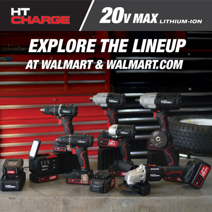 Hyper Tough 20V Max Brushless Cordless Drill Driver with 1.5Ah Lithium-Ion Battery and Charger