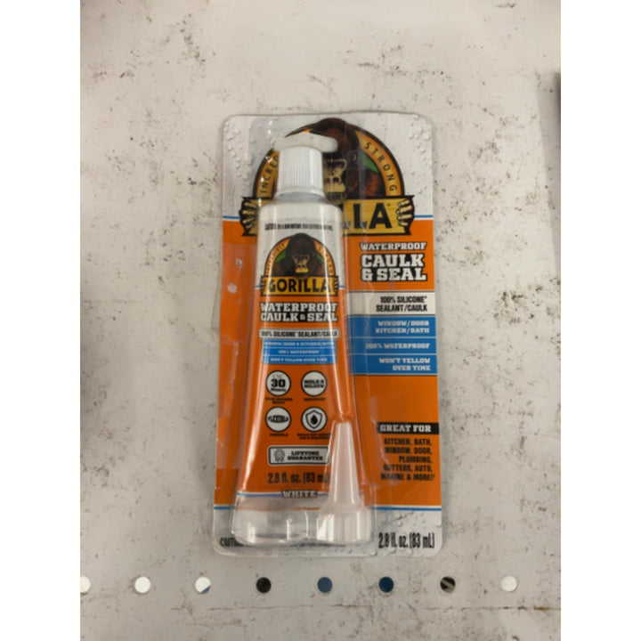 Gorilla Waterproof Caulk & Seal Silicone Sealant, 2.8oz Squeeze Tube (Pack of 1) - White Caulking Sealant for Kitchen, Window, Bath, Marine, Door and More