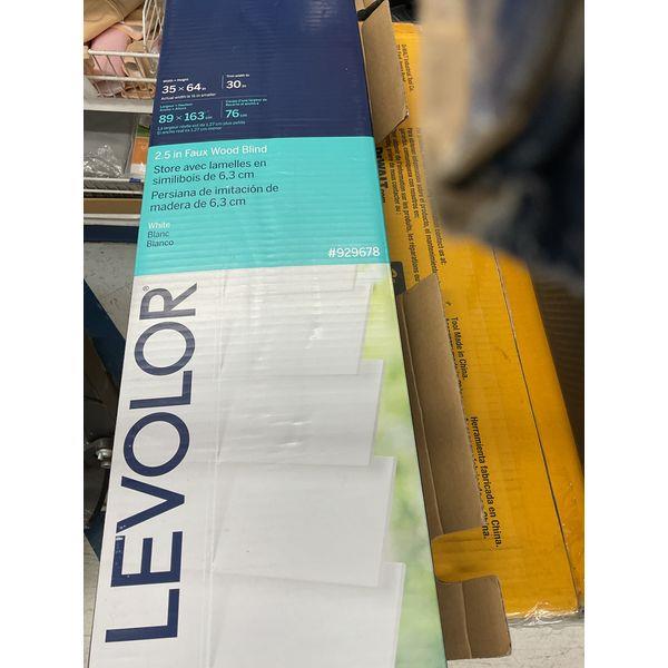 Levolor 2.5 in Faux Wood Blind - 35x64 in, White Retail $80.00