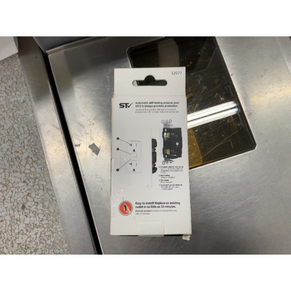 UltraPro GE GFCI Outlet - 20 AMP, Ground-Fault Protection, Self-Testing, White