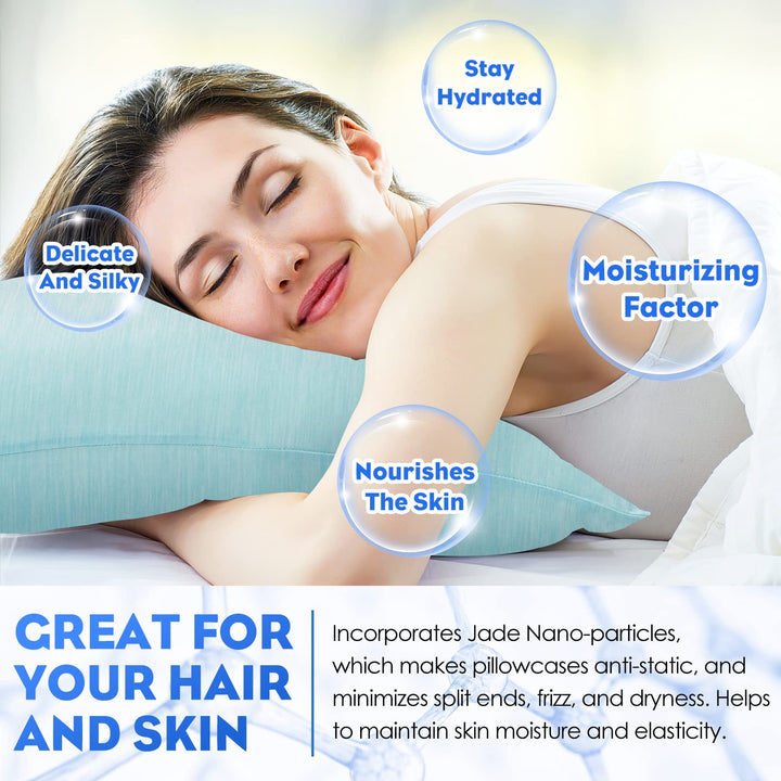 YIYEA Cooling Pillow Cases for Hot Sleepers & Night Sweats - Double-Sided Arc-Chill Q-max>0.5 Technology - Ultra Soft, Hypoallergenic and Anti-Static - Pillow Cases Standard Size Set of 2, Green
