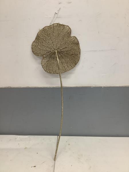 Glittered Lotus Leaf Stem - Decorative Floral Accent Retail $14.99