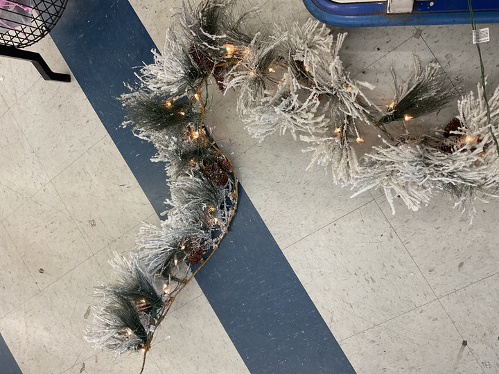 Pre-lit  garlands white set of 2