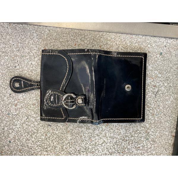 Black Patent Leather Wallet with Buckle Closure Retail $50.00