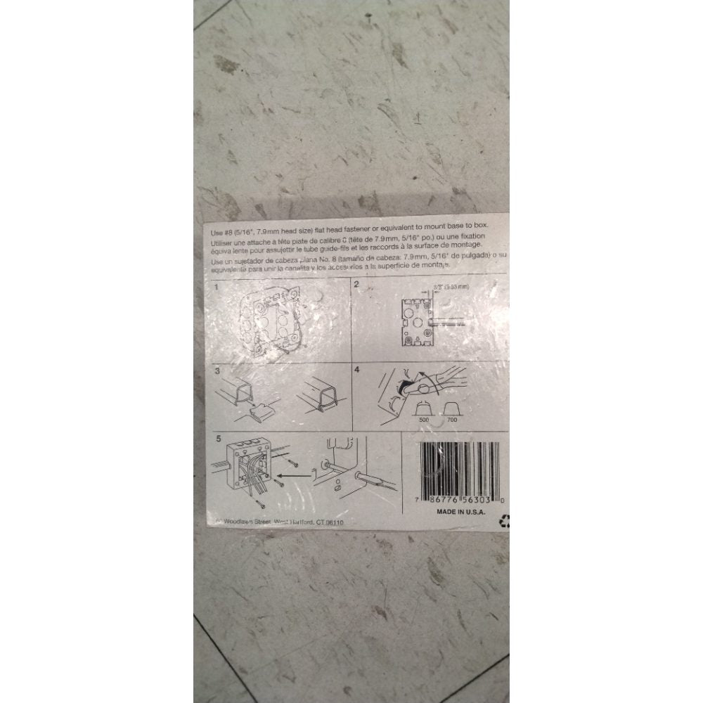 Wiremold 5751-2Wh Stl Flush Ext 2-G Wht
