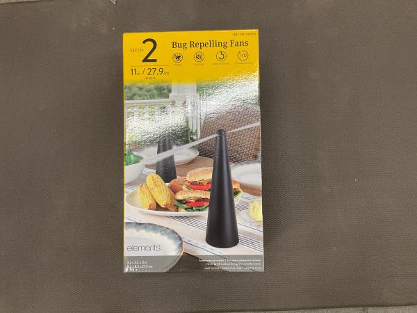 Elements Bug Repelling Fans - Set of 2, 11" Height, Black Retail $30.00