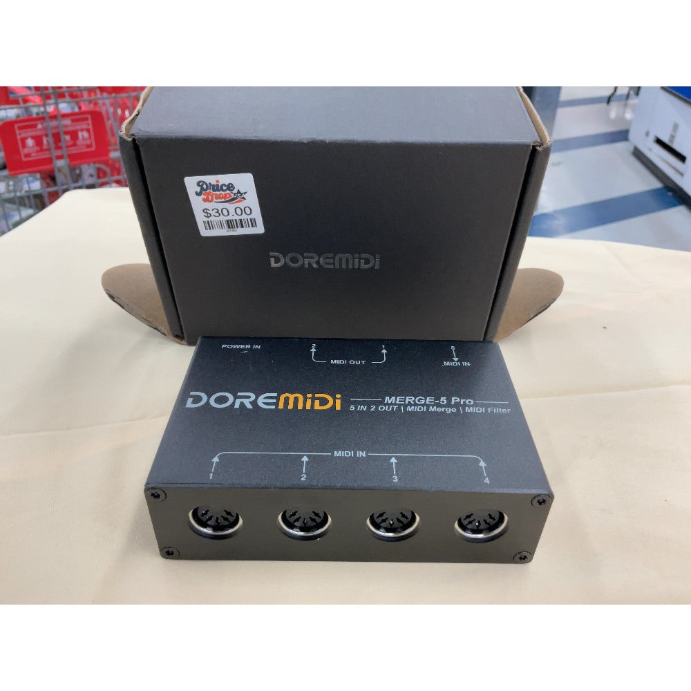 Doremidi Merge-5 Pro MIDI Merger - 5 IN 2 OUT, MIDI Filter