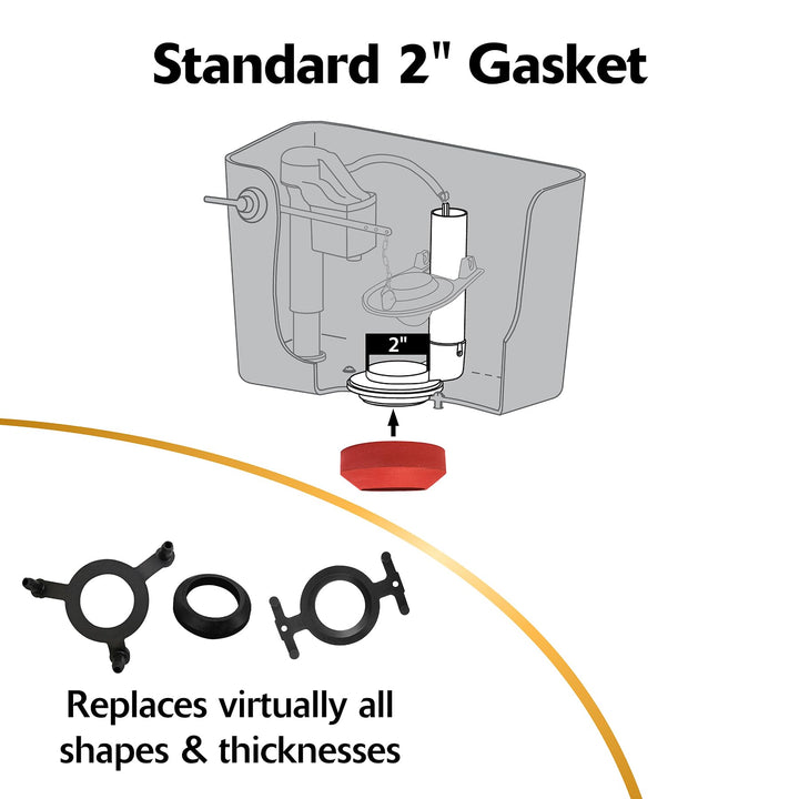 Korky 4010XP 2X Long-Life Standard 2-inch Complete Fixes: Running, Noisy, No/Slow Refill, and No/Weak Flush Easy to Install Toilet Repair Kit, Black