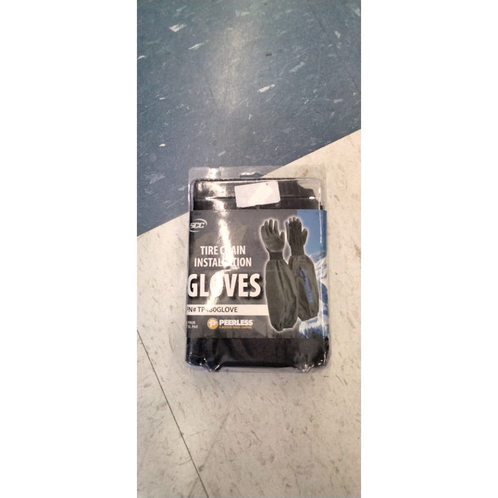 Peerless Durable Polyester Elbow Length Tire Chain Installation Gloves  Black