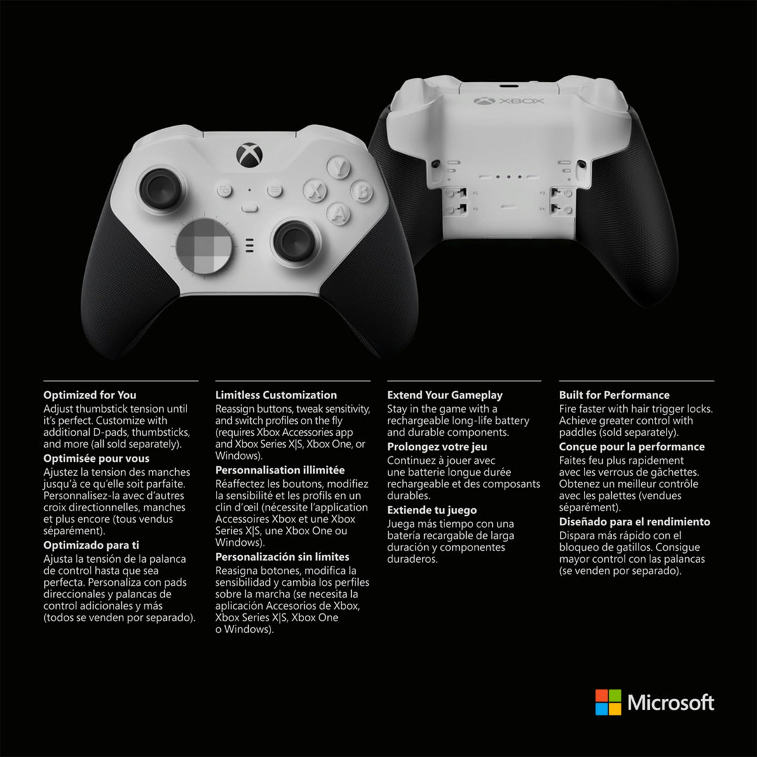 Xbox Elite Series 2 Core Wireless Gaming Controller – White Series X|S, One, Windows PC, Android, and iOS Retail $149.99