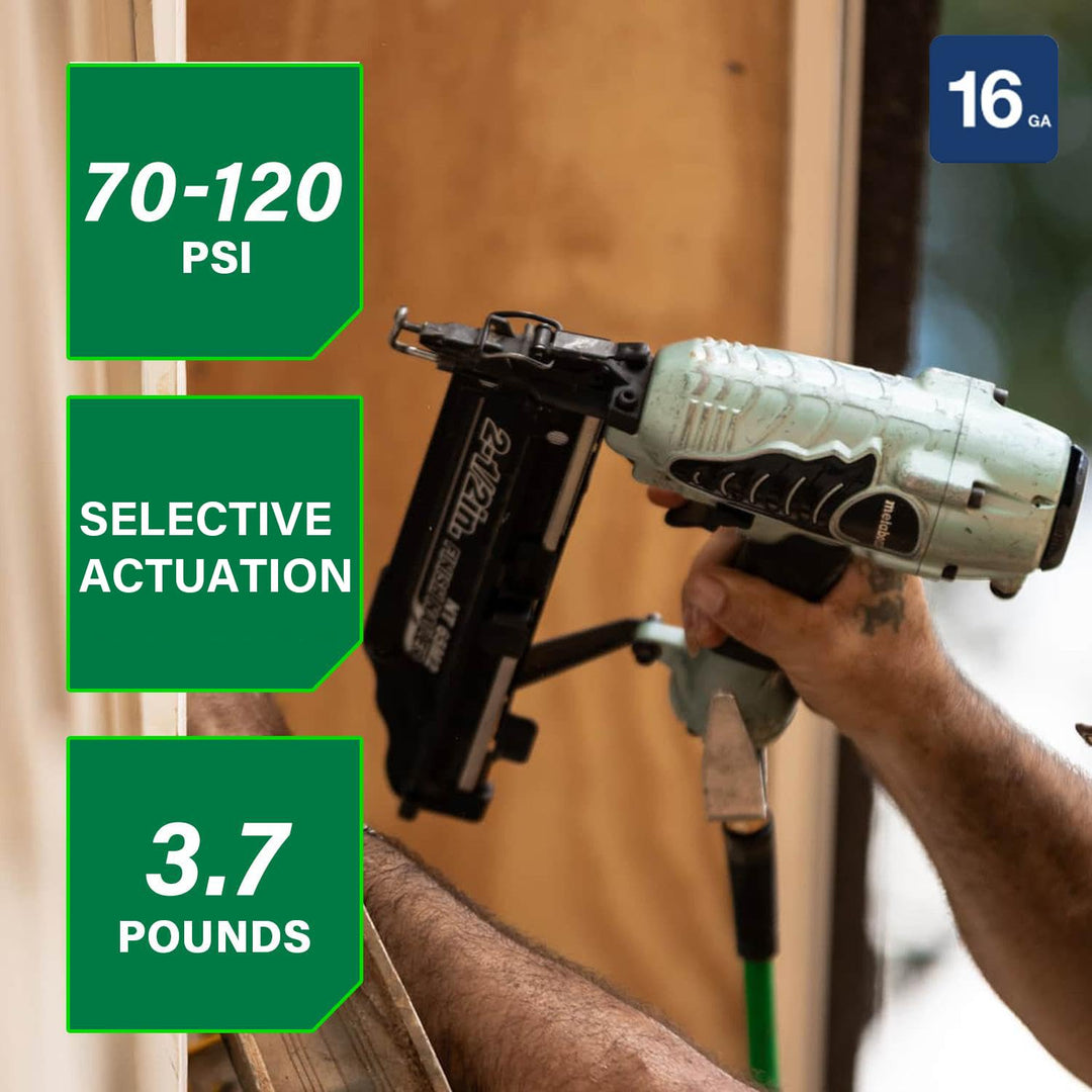 Metabo HPT Finish Nailer with Air Duster, Pro-Preferred Pneumatic Power Nailers, Ideal for Molding, Chair Rail, and Cabinetry, Lightweight 3.7 lbs, 16 Gauge, 1" to 2-1/2" Finish Nails, NT65M2S Retail $179.00