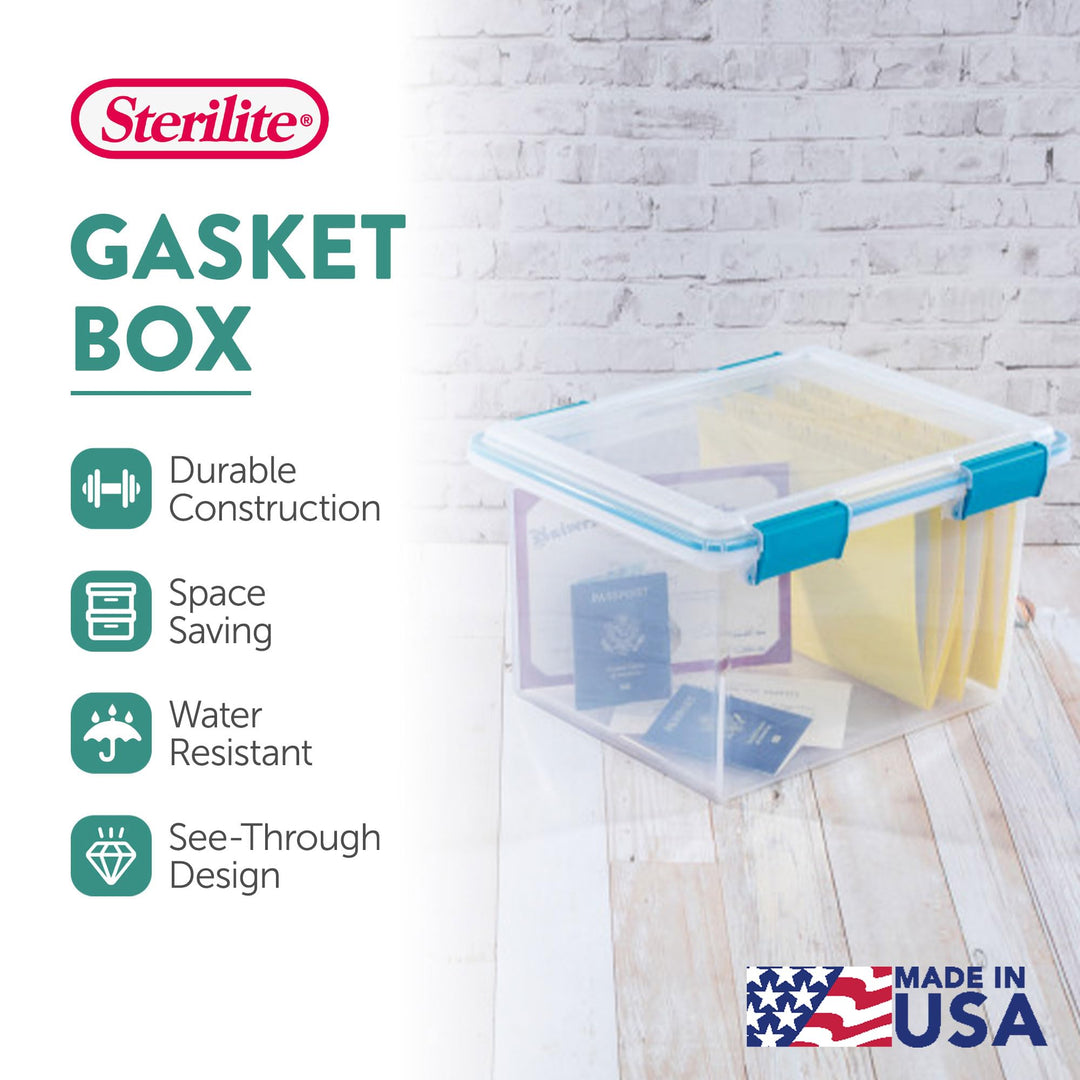 Sterilite  Gasket Box, Weather-Resistant Storage Bins with Latching Lids, 32 Quart - Heavy-Duty Organizing Containers for Closet, Bathroom, and Office Retail $9.97
