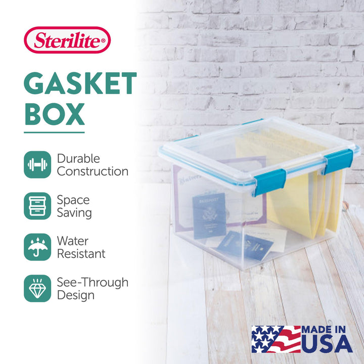 Sterilite  Gasket Box, Weather-Resistant Storage Bins with Latching Lids, 32 Quart - Heavy-Duty Organizing Containers for Closet, Bathroom, and Office Retail $9.97