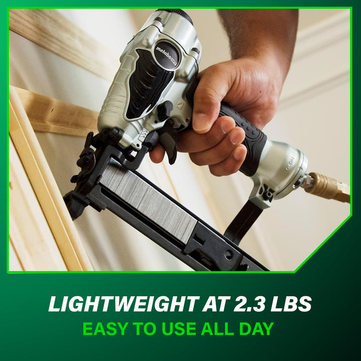 Metabo HPT Narrow Crown Stapler, Pro-Preferred Pneumatic Power Nailers, Finish Stapler for Furniture & Cabinetry, Lightweight Trim Tool, Ergonomic Design, 18 Gauge, 1/2" to 1-1/2" Staples, N3804AB3