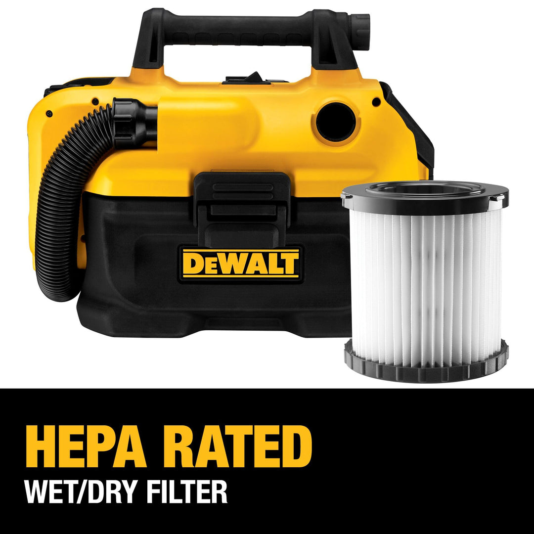 DEWALT 20V MAX Cordless Shop Vac, Wet Dry Vacuum Cleaner, Portable 2 Gallon Wet Dry Vac, Strong Suction Shop Vacuum with Hepa Filter, Tool Only (DCV580H) Retail $199.00