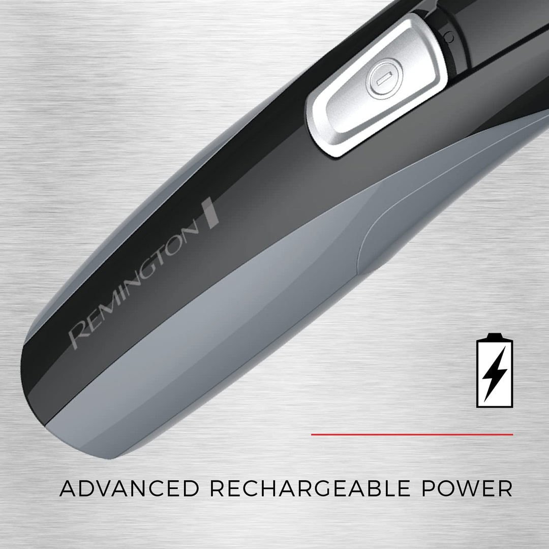 Remington Head to Toe Advanced Rechargeable Powered Body Groomer Kit, Beard Trimmer (10 Pieces), 6.3 Inch, Black