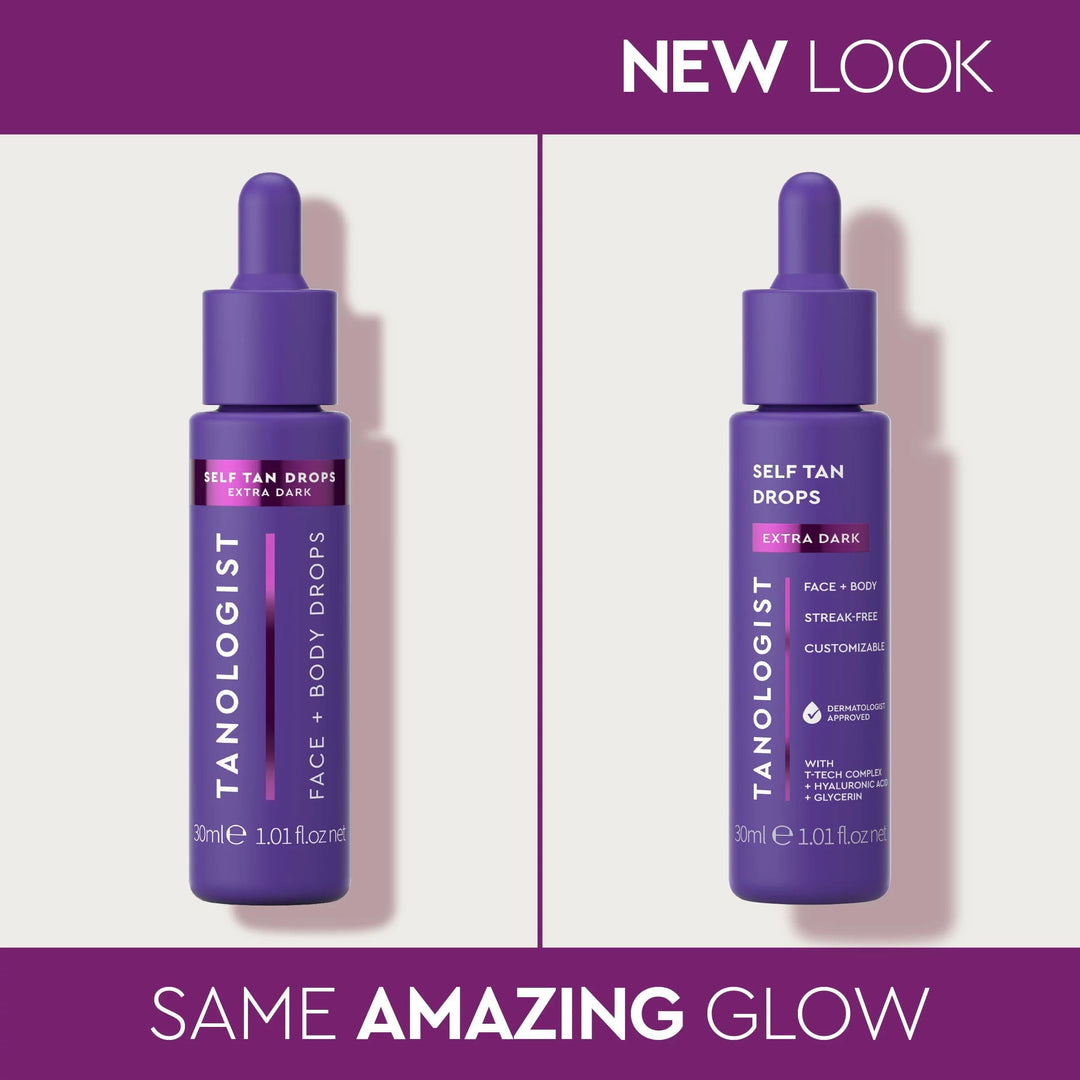 Tanologist Extra Dark Self Tan Drops, Streak-Free Body & Face Tanning Drops, No Fake Tan Smell, For Moisturizer & Lotion, Bronzing Face Tanner, Skincare Ingredients, Vegan, 1.01 fl. oz/30 ml Bottle