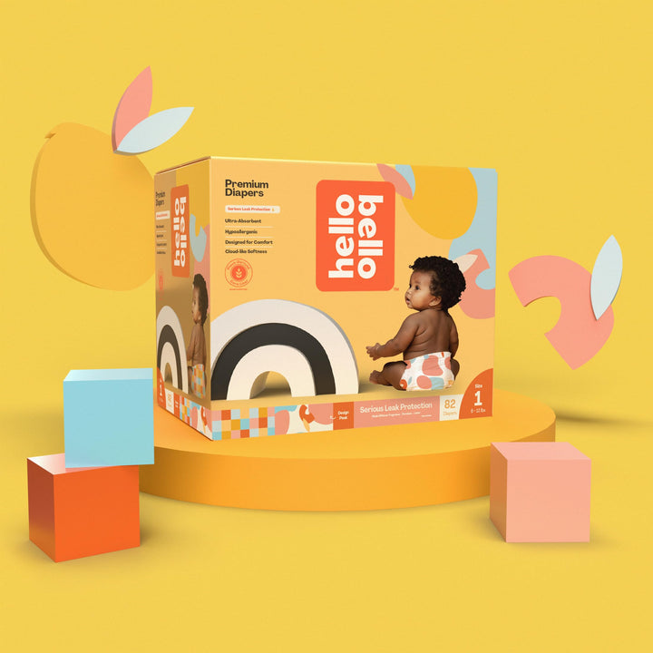 Hello Bello Premium Diapers Size 3, Honeysuckle Designs, 66ct Club Box, Hypoallergenic and Extra Absorbent