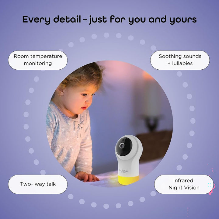 Hubble Connected Nursery Pal Glow, 5-in-1 Smart HD Baby Monitor with Night Light Retail $26.00