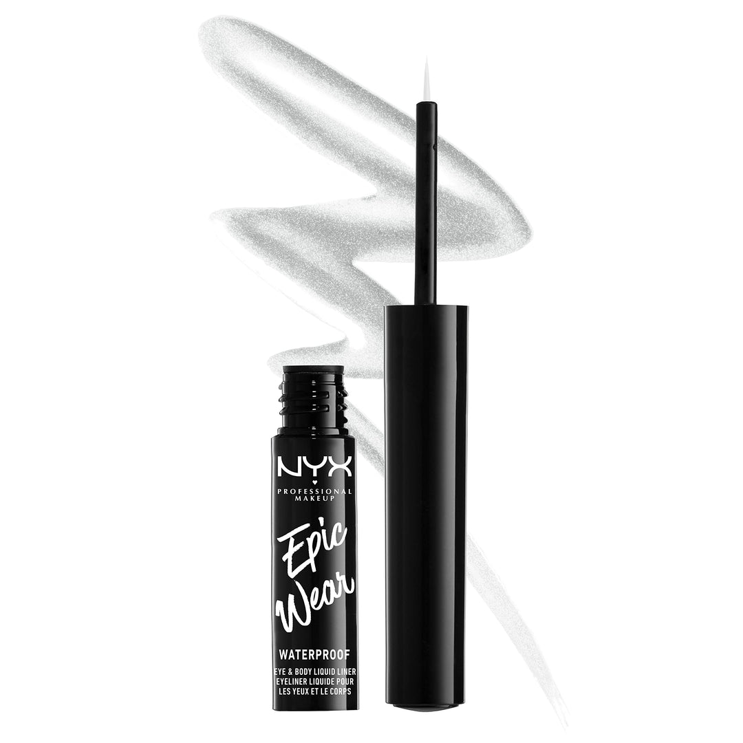 NYX Professional Makeup Epic Wear Metallic Liquid Liner, Long-Lasting Waterproof Eyeliner - Silver Metal Retail $12.00