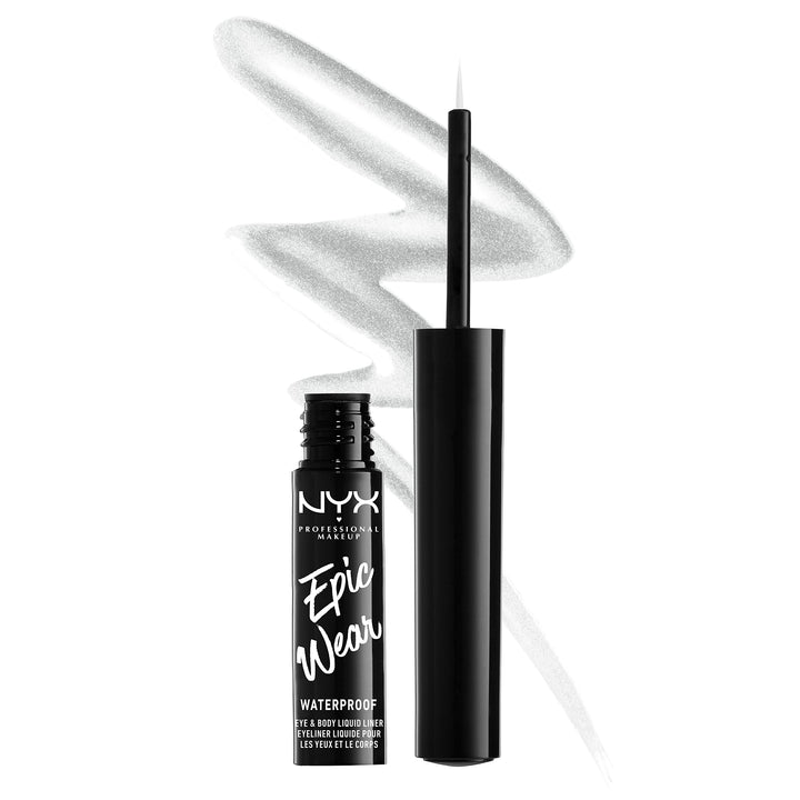 NYX Professional Makeup Epic Wear Metallic Liquid Liner, Long-Lasting Waterproof Eyeliner - Silver Metal Retail $12.00