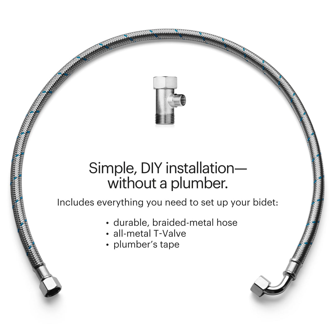 Brondell Bidet Toilet Seat Non-Electric Swash Ecoseat, Fits Elongated Toilets, White - Dual Nozzle System, Ambient Water Temperature - Bidet with Easy Installation Retail $89.99
