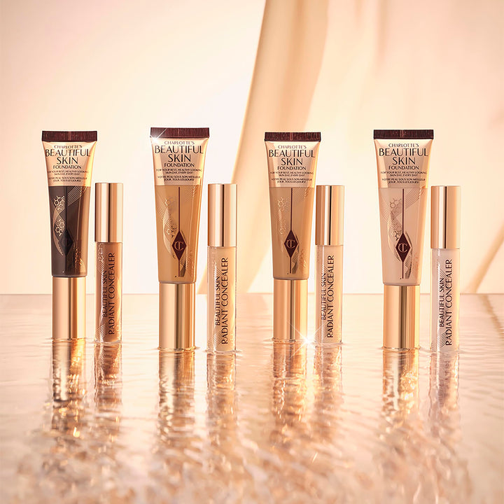 Charlotte Tilbury Beautiful Skin Medium Coverage Hydrating Foundation - Buildable Liquid Makeup for Instant Glow, Plumping Hydration & Lasting Skincare Benefits - 7 Cool