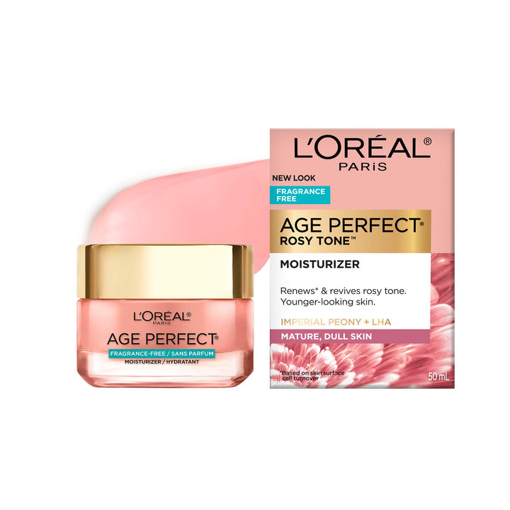 LÃ¢â‚¬â„¢Oreal Paris Age Perfect Rosy Tone Anti-Aging Face Moisturizer, Renew & Revive Healthy Tone, Fragrance Free, 1.7 oz