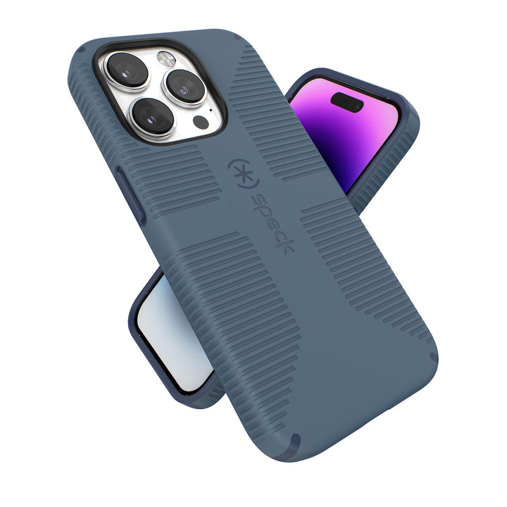 Speck iPhone 14 Pro Case - Drop Protection, Built for MagSafe, Scratch Resistant - No Slip Grip with Soft Touch Coating iPhone 14 Pro 6.1 Inch - Mystery Blue/Faded Denim CandyShell Pro Retail $39.95