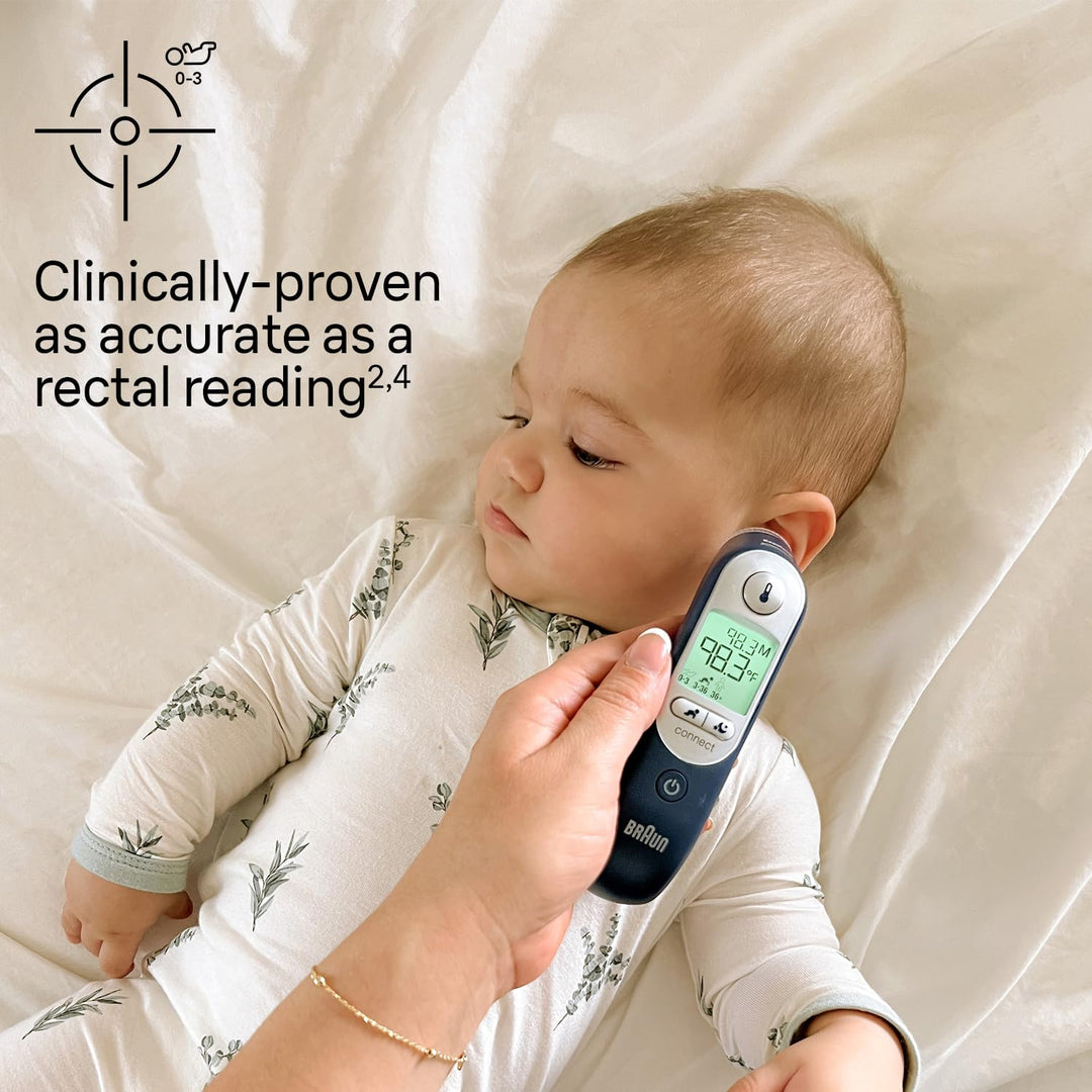 Braun ThermoScan 7+ Connect Digital Ear Thermometer - Family Care App Compatible, Age Precision Technology, Color-Coded Display, No. 1 Brand Recommended by Pediatricians