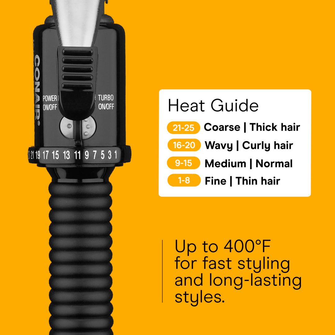 Conair Instant Heat 1-Inch Curling Iron, 1-Inch Barrel Produces Classic Curls, Hair Curler for Short, Medium, and Long Hair, 25 Heat Setting Curling Iron, Black Retail $19.99