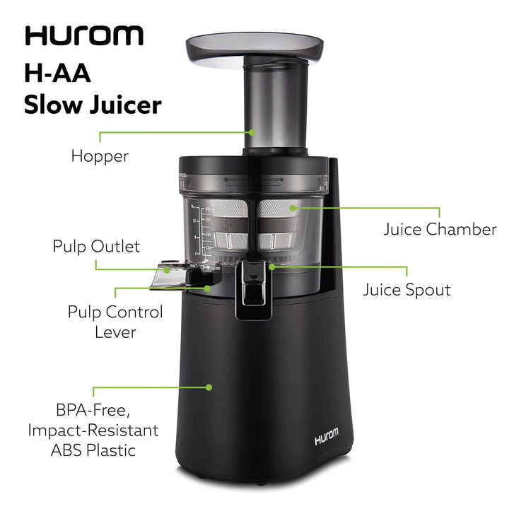 Hurom H-AA Cold Press Juicer Machine, Easy to Clean Masticating Slow Juicer, Coarse Strainer, Adjustable Lever, Minimal Juice Pulp, High Nutrient Extraction (Rose Gold)