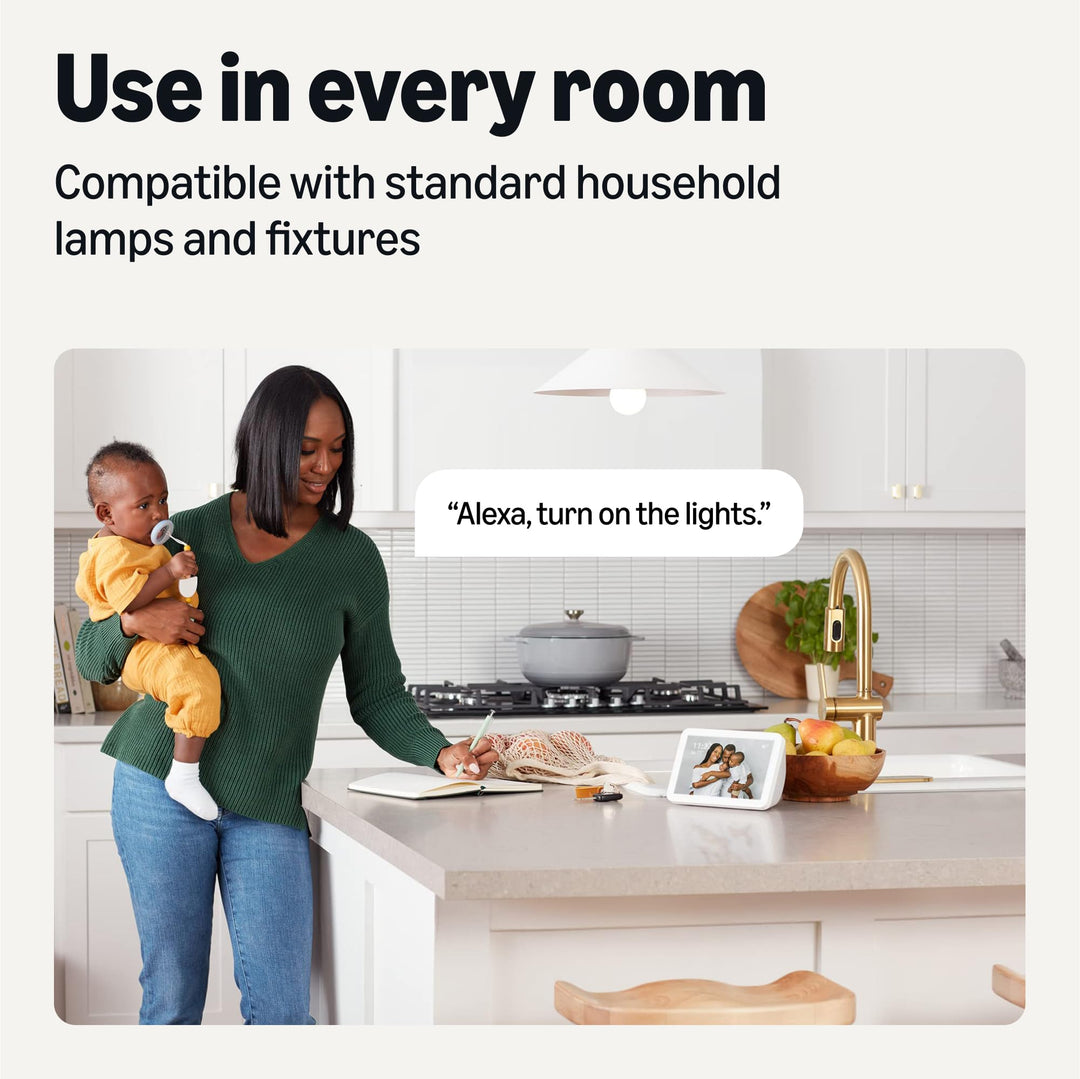 Amazon Basics Smart Indoor LED Light Bulb, Sunset-to-Midnight Activated, Works with Alexa Only, Tunable White, 7.5 W, 1-Pack Retail $11.99