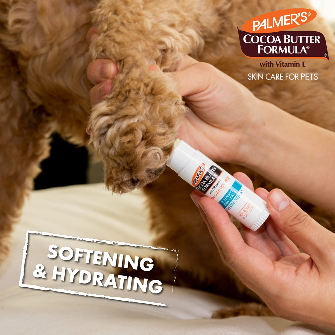 Palmer's for Pets Cocoa Butter Paw Pad and Nose Balm Swivel Stick, Fragrance Free - Moisturizing Dog Balm with Vitamin E, Peppermint Oil, Shea Butter, Rough or Dry Pads, 0.5 oz Retail $5.99