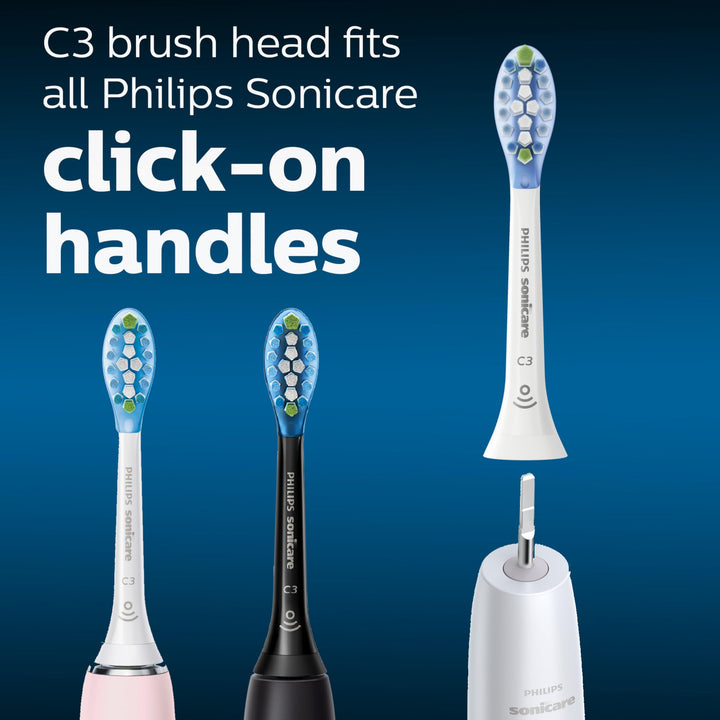 Philips Sonicare C3 Two-in-One - Genuine Replacement Electric Toothbrush Heads, White, 2 Pack, HX9042/65