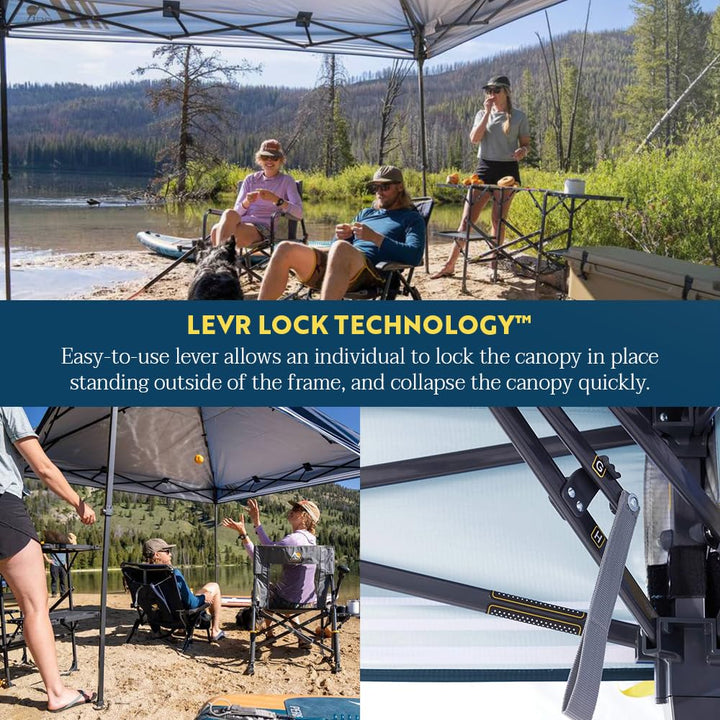 GCI Outdoor LevrUp Pop Up Canopy Tent, 10x10, Mercury Gray Retail $250.00
