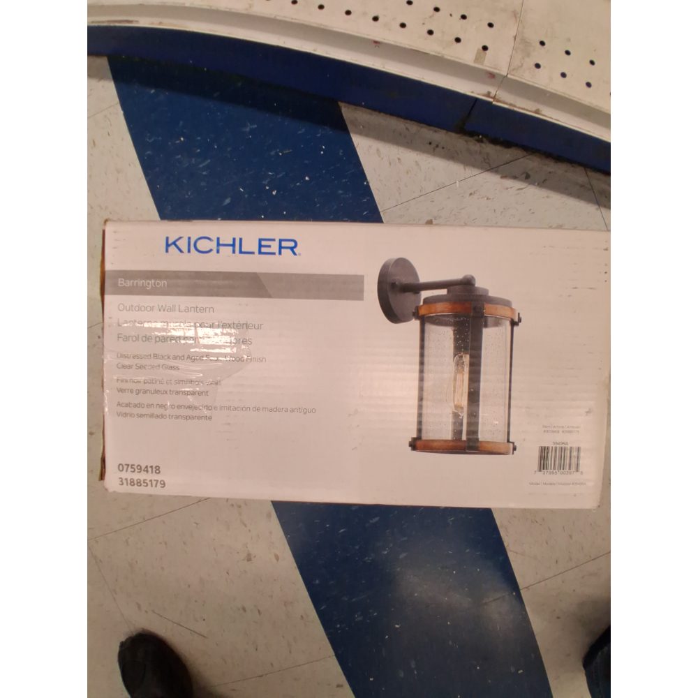 Kichler Lighting Barrington Outdoor Wall Light, Distressed Black, 39495A