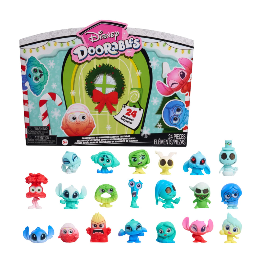 Disney Doorables Christmas Advent Calendar, 24 Pieces, Holiday Countdown Calendar with Surprise Toys, Ages 5+