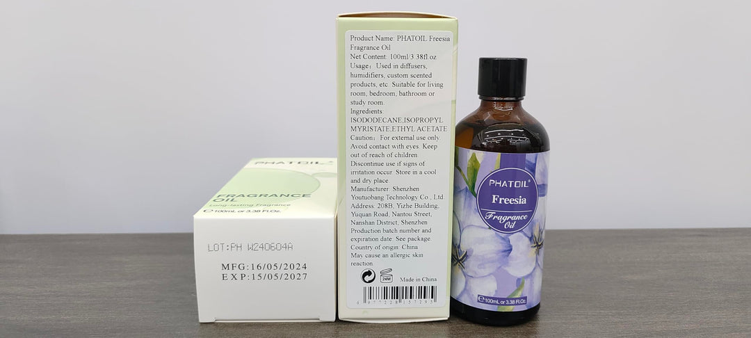 PHATOIL 3.38FL.OZ Freesia Fragrance Oils for Aromatherapy, Essential Oils for Diffusers for Home, Perfect for Diffuser, DIY Candle and Soap Making, DIY Scented Products - 100ml Retail $29.99