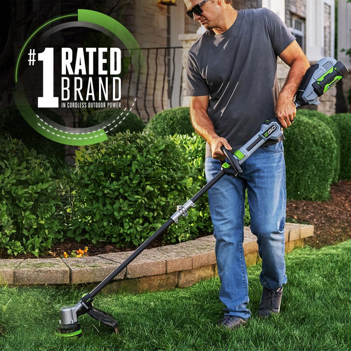EGO Power+ String Trimmer, Battery Powered, 16" Trimmer for Weeds and Grass with POWERLOAD, Telescopic Carbon Fiber Shaft, Includes 56V 2.5Ah Battery and Charger - ST1611T Retail $279.99