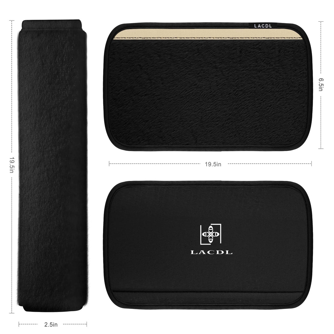 LACDL Extra Long Seatbelt Cover Super Soft Furry for Adults Kids Women & Men, Thick Plush Full Car Seat Belt Strap Cushion, Fluffy Shoulder Pad Protector, Auto Interior Accessories, 1pc, Black, 19.5in Retail $14.99