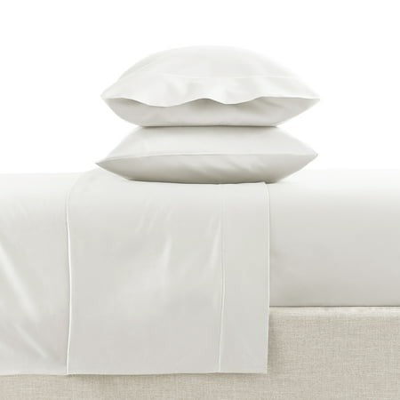 Hotel Style 4-Piece 600 Thread Count White Egyptian Cotton Bed Sheet Set  Queen - Deep Pocket